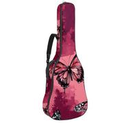 Custodia per chitarra acustica, 1 cm di spessore, impermeabile, con imbottitura di 1 cm, motivo con farfalle e libellule, Multicolore 02, 42.9x16.9x4.7 in, Zaino casual