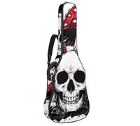 Custodia per chitarra acustica, 1 cm di spessore, impermeabile, con imbottitura per gli amanti dello scheletro estetico, piante vintage, funghi, luna, Multicolore 09, 42.9x16.9x4.7 in, Zaino casual