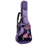 Custodia per chitarra acustica, 1 cm di spessore, impermeabile, con imbottitura per gli amanti dello scheletro estetico, piante vintage, funghi, luna, Multicolore 03, 42.9x16.9x4.7 in, Zaino casual