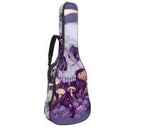 Custodia per chitarra acustica, 1 cm di spessore, impermeabile, con imbottitura per gli amanti dello scheletro estetico, piante vintage, funghi, luna, Multicolore 04, 42.9x16.9x4.7 in, Zaino casual