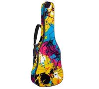 Custodia per chitarra acustica, 1 cm di spessore, impermeabile, con imbottitura per gli amanti dello scheletro estetico, piante vintage, funghi, luna, Multicolore 08, 42.9x16.9x4.7 in, Zaino casual