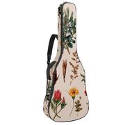 Custodia per chitarra acustica, 1 cm di spessore, impermeabile, con imbottitura spessa 1 cm, cappello da cowboy senza cuciture e motivo Wild West a ferro di cavallo, Multicolore 09, 42.9x16.9x4.7 in