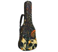 Custodia per chitarra acustica, 1 cm di spessore, impermeabile, con motivo teschio in auricolari, senza cuciture, Multicolore 06, 42.9x16.9x4.7 in, Zaino casual