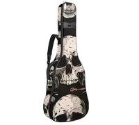 Custodia per chitarra acustica, 1 cm di spessore, impermeabile, con motivo teschio in auricolari, senza cuciture, Multicolore 02, 42.9x16.9x4.7 in, Zaino casual