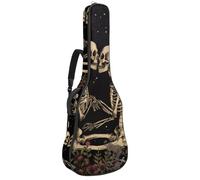 Custodia per chitarra acustica, 1 cm di spessore, impermeabile, con motivo teschio in auricolari, senza cuciture, Multicolore 03, 42.9x16.9x4.7 in, Zaino casual