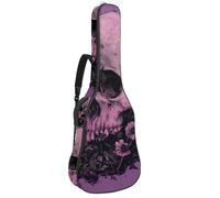Custodia per chitarra acustica, 1 cm di spessore, impermeabile, con motivo teschio in auricolari, senza cuciture, Multicolore 04, 42.9x16.9x4.7 in, Zaino casual