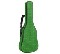 Custodia per chitarra acustica, 100 x 42 x 11 cm, impermeabile, con strato protettivo, tasche multiple, motivo geometrico quadrato verde, Multicolore, 42.9x16.9x4.7 in, Borsa per chitarra