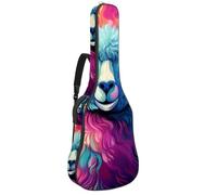 Custodia per chitarra acustica, 40/41/42 pollici, impermeabile, grande bella custodia con strato protettivo, tasche multiple, alpaca carina, Multicolore, 42.9x16.9x4.7 in, Borsa per chitarra