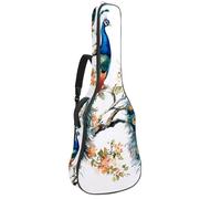 Custodia per chitarra acustica a grandezza naturale, 1 cm di spessore, con imbottitura impermeabile, 100 cm, motivo acquerello con pavoni, Multicolore 01, 42.9x16.9x4.7 in, Zaino casual