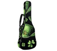 Custodia per chitarra acustica a grandezza naturale, 1 cm di spessore, con imbottitura impermeabile, 40 41 42 pollici, abbigliamento Western St Patrick con cappello da cowboy verde scarpe, Multicolore