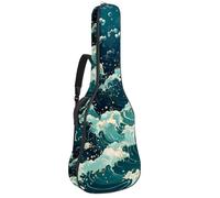 Custodia per chitarra acustica a grandezza naturale, 1 cm di spessore, con imbottitura impermeabile, 40 41 42 pollici, coniglietti carini vintage, uova colorate e fiori, Multicolore 04, 42.9x16.9x4.7