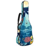 Custodia per chitarra acustica a grandezza naturale, 1 cm di spessore, con imbottitura impermeabile, 40 41 42 pollici, abbigliamento Western St Patrick con cappello da cowboy verde scarpe, Multicolore