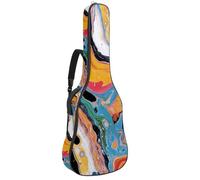 Custodia per chitarra acustica a grandezza naturale, imbottitura spessa 1 cm, impermeabile, 40, 41, 42 pollici, fiori di campo ad acquerello, colore blu e giallo, Multicolore 10., 42.9x16.9x4.7 in,
