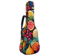 Custodia per chitarra acustica a grandezza naturale, imbottitura spessa 1 cm, impermeabile, 40 41 42 pollici, vari motivi di frutta, Multicolore 01, 42.9x16.9x4.7 in, Zaino casual