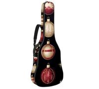 Custodia per chitarra acustica a grandezza naturale, spessa 1 cm, impermeabile, con motivo natalizio con bastoncini di zucchero e agrifoglio, Multicolore 10., 42.9x16.9x4.7 in, Zaino casual