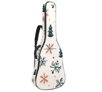 Custodia per chitarra acustica a grandezza naturale, spessa 1 cm, impermeabile, con motivo natalizio con bastoncini di zucchero e agrifoglio, Multicolore 09, 42.9x16.9x4.7 in, Zaino casual