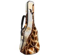 Custodia per chitarra acustica, bella borsa impermeabile per chitarra da 101/104/106 cm, con strato protettivo, simpatica giraffa, Multicolore, 42.9x16.9x4.7 in, Borsa per chitarra