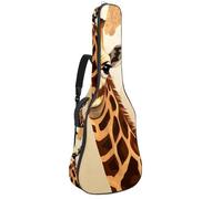 Custodia per chitarra acustica, bella borsa per chitarra da 40/41/42 pollici, impermeabile, con strato protettivo, tasche multiple, giraffa carina, Multicolore, 42.9x16.9x4.7 in, Borsa per chitarra