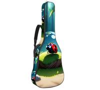 Custodia per chitarra acustica, bella custodia adatta a 40/41/42 pollici, custodia impermeabile con strato protettivo, zaino per chitarra con tasche multiple, sfera di cristallo coccinella,