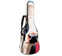 Custodia per chitarra acustica, bella custodia adatta a 40/41/42 pollici, custodia impermeabile con strato protettivo, zaino per chitarra con tasche multiple, bella mucca, Multicolore, 42.9x16.9x4.7