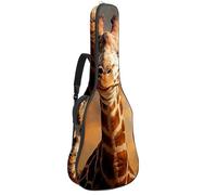 Custodia per chitarra acustica, bella custodia adatta per 40/41/42 pollici, custodia impermeabile con strato protettivo in spugna, tasche multiple, giraffa carina, Multicolore, 42.9x16.9x4.7 in, Borsa