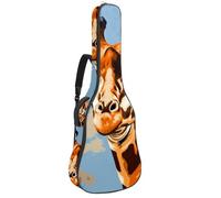 Custodia per chitarra acustica, bella custodia adatta per 40/41/42 pollici, custodia impermeabile con strato protettivo in spugna, simpatica giraffa, Multicolore, 42.9x16.9x4.7 in, Borsa per chitarra