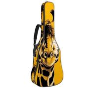 Custodia per chitarra acustica, bella custodia adatta per 40/41/42 pollici, custodia impermeabile con strato protettivo, zaino per chitarra con tasche multiple, giraffa carina, Multicolore,