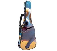 Custodia per chitarra acustica, bella custodia adatta per 40/41/42 pollici, custodia impermeabile con strato protettivo, zaino per chitarra con tasche multiple, adorabile Corgi che nuota sott'acqua,