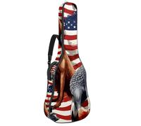 Custodia per chitarra acustica, bella custodia con tasche multiple, custodia impermeabile per chitarra da 40/41/42 pollici, animali della bandiera americana, Multicolore, 42.9x16.9x4.7 in, Borsa per