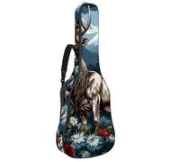 Custodia per chitarra acustica, bella custodia per 40/41/42 pollici con protezione impermeabile, tasche multiple, animali bandiera americana, Multicolore, 42.9x16.9x4.7 in, Borsa per chitarra