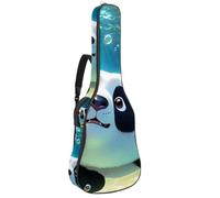Custodia per chitarra acustica, bella custodia per 40/41/42 pollici con scomparto per accessori, custodia impermeabile, con adorabile panda che nuota sott'acqua, Multicolore#07, 42.9x16.9x4.7 in,