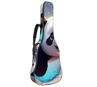 Custodia per chitarra acustica, bella custodia per 40/41/42 pollici con scomparto per accessori, custodia impermeabile, con adorabile panda che nuota sott'acqua, Multicolore#04, 42.9x16.9x4.7 in,