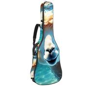 Custodia per chitarra acustica, bella custodia per chitarra da 40/41/42 pollici, custodia impermeabile con tasche multiple, adorabile alpaca che nuota sott'acqua, Multicolore#03, 42.9x16.9x4.7 in,