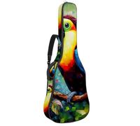 Custodia per chitarra acustica, bella custodia per chitarra da 40/41/42 pollici, custodia impermeabile con scomparto per accessori, bel tucano, Multicolore, 42.9x16.9x4.7 in, Borsa per chitarra
