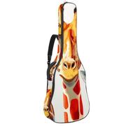 Custodia per chitarra acustica, bella custodia per chitarra da 40/41/42 pollici, impermeabile, con strato protettivo, tasche multiple, giraffa carina, Multicolore, 42.9x16.9x4.7 in, Borsa per chitarra