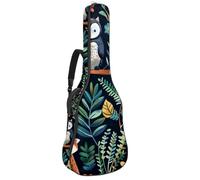 Custodia per chitarra acustica con 2 tasche, tracolla regolabile e gancio posteriore, adatta per chitarre elettriche, bassi e chitarre classiche, Uccello animale della giungla del, 42.9x16.9x4.7 in,