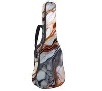 Custodia per chitarra acustica con 2 tasche, tracolla regolabile e gancio posteriore, adatta per chitarre elettriche, bassi e chitarre classiche, Texture marmo natura, 42.9x16.9x4.7 in, Design