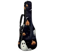 Custodia per chitarra acustica con doppia tracolla regolabile, custodia per chitarra acustica, impermeabile, panno Oxford spesso, stampa carina di Halloween 81, Carino Halloween Boo Stampa,