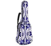 Custodia per chitarra acustica con doppia tracolla regolabile da 101,2 cm e 104,4 cm, custodia impermeabile in tessuto Oxford con spugna spessa, stile tradizionale con piastrelle e mandala, Arte