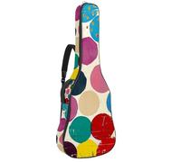 Custodia per chitarra acustica con doppia tracolla regolabile da 101,2 cm e 104,4 cm, custodia impermeabile in tessuto Oxford con spugna spessa, motivo artistico a pois colorati, Art Colorful Dots,