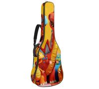 Custodia per chitarra acustica con doppia tracolla regolabile da 101,2 cm e 104,4 cm, custodia impermeabile in tessuto Oxford con spugna spessa, simpatico paradiso dei dinosauri, Paradiso dei