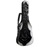 Custodia per chitarra acustica con doppia tracolla regolabile da 101,2 cm e 104,4 cm, custodia impermeabile in tessuto Oxford con spugna spessa, ornamento nazionale celtico nero, Ornamento Nazionale