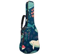 Custodia per chitarra acustica con doppia tracolla regolabile da 101,2 cm e 104,4 cm, custodia impermeabile in tessuto Oxford con spugna spessa, graziose balene marine colorate, Simpatiche balene