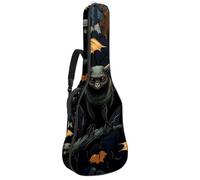 Custodia per chitarra acustica con doppia tracolla regolabile da 101,4 cm e 104,4 cm, custodia per chitarra impermeabile in tessuto Oxford in spugna spessa, motivo castello di Halloween 5, Modello