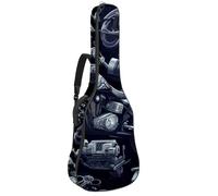 Custodia per chitarra acustica con doppia tracolla regolabile da 40 a 41 pollici, custodia per chitarra acustica, impermeabile, tessuto Oxford in spugna spessa, fantastica moto 67, Moto Cool,