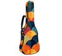 Custodia per chitarra acustica con due tasche, cerchi colorati artistici, resistenti all'acqua, doppia tracolla regolabile, Cerchi colorati d'arte, 42.9x16.9x4.7 in, Design elegante