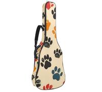 Custodia per chitarra acustica con due tasche, colore Corgi Dog Paw resistente all'acqua, doppia tracolla regolabile, Color Corgi Dog Paw, 42.9x16.9x4.7 in, Design elegante