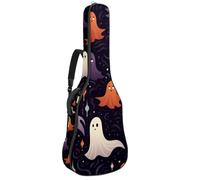Custodia per chitarra acustica con due tasche, con stampa di Halloween carina Boo 84, resistente all'acqua, doppia tracolla regolabile, Carino Boo Stampa Halloween, 42.9x16.9x4.7 in, Design elegante