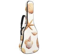 Custodia per chitarra acustica con due tasche, conchiglie oceaniche e stelle marine, resistente all'acqua, doppia tracolla regolabile, Ocean Beach Shells Stella marina, 42.9x16.9x4.7 in, Design