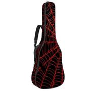 Custodia per chitarra acustica con due tasche, decorazione per Halloween, motivo ragnatela 77, impermeabile, doppia tracolla regolabile, Halloween Ragnatela Decor, 42.9x16.9x4.7 in, Design elegante